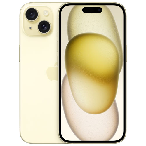 iPhone 15 de 512 Go d'Apple avec Fido - Jaune - Financement mensuel