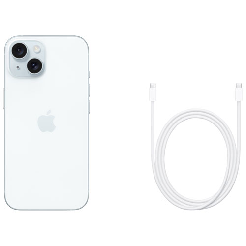 iPhone 15 de 128 Go d'Apple offert par TELUS - Bleu - Financement mensuel