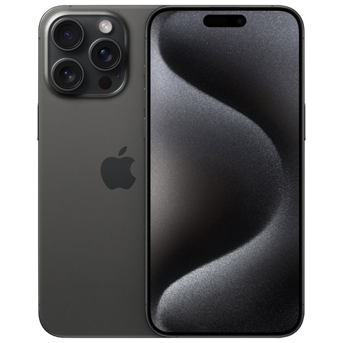 iPhone 15 Pro Max de 512 Go d'Apple avec Virgin Plus - Titane noir - Financement mensuel