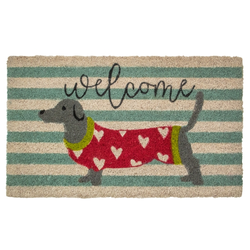 Natural Coir Rectangular Dachshund Dog Welcome Doormat 18" x 30"
