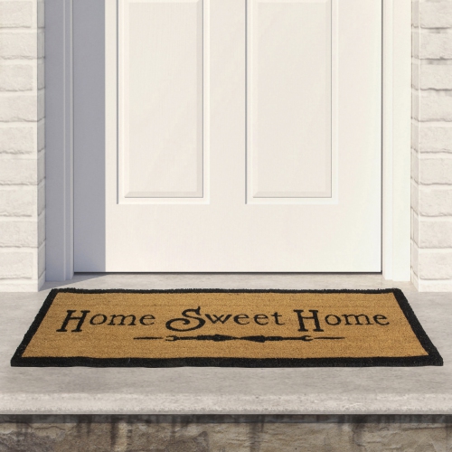 Natural Coir Rectangular "Home Sweet Home" Doormat 16" x 48"
