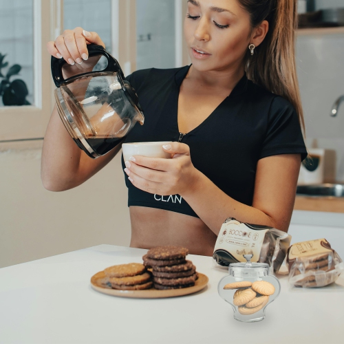 Contenant en verre transparent segmenté avec couvercle - 11 po