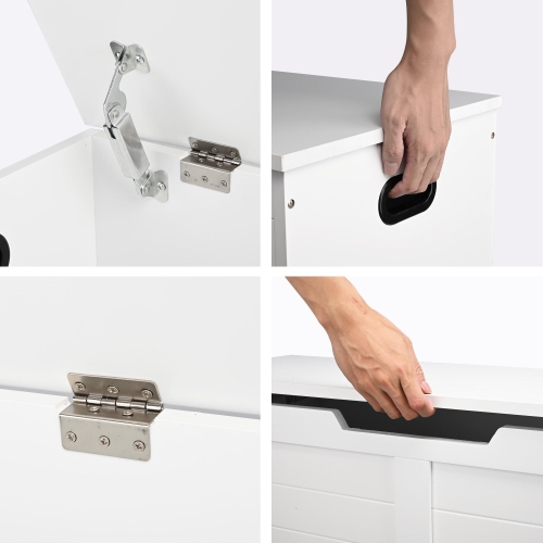 Coffres à jouets de 39 po et rangement, coffre à jouets avec charnières de sécurité pour banc de rangement pour chaussures et armoire de rangement