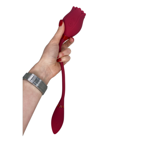 V For Vibes Rose Dual Vibrator, Rose Toy Daphne - Red