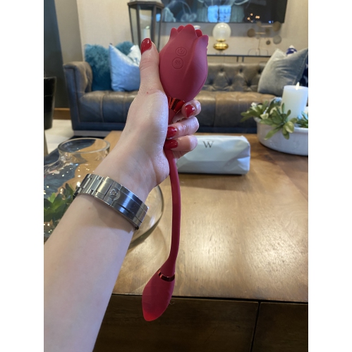 V For Vibes Rose Dual Vibrator, Rose Toy Daphne - Red