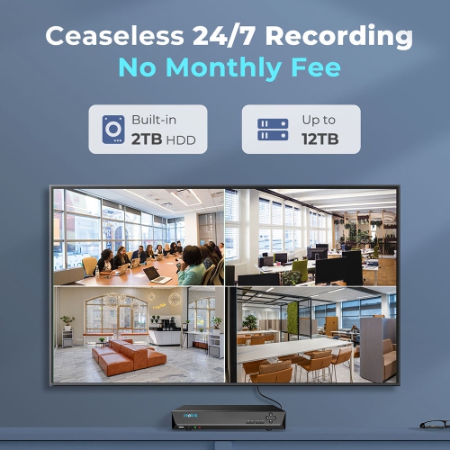Système de surveillance vidéo UHD 12 Mpx de Reolink avec détection intelligente, alimentation par Ethernet, enregistreur vidéo réseau 2 To