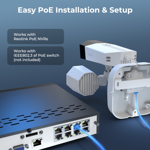 Reolink 4K 180° Dual Lens Floodlight Security Camera, Person/Vehicle Detection, Color Night Vision, Two-Way Audio, Power over Ethernet