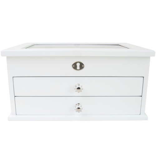 Coffret à bijoux en bois à dessus en verre Lili de Gunther Mele and Co