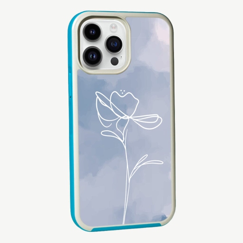 MagSafe iPhone 14 Pro Max Blue Flower Case
