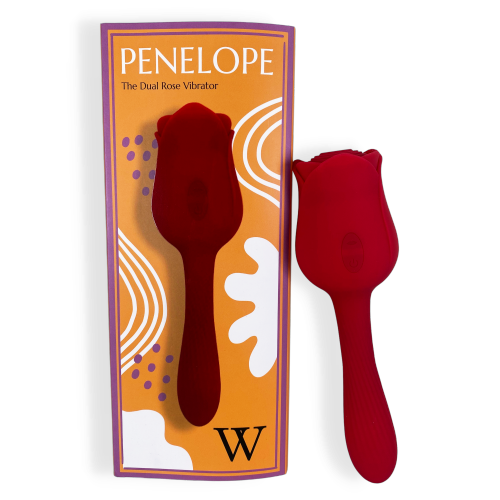 V For Vibes Best Rose Vibrator, Rose Dildo Penelope - Red