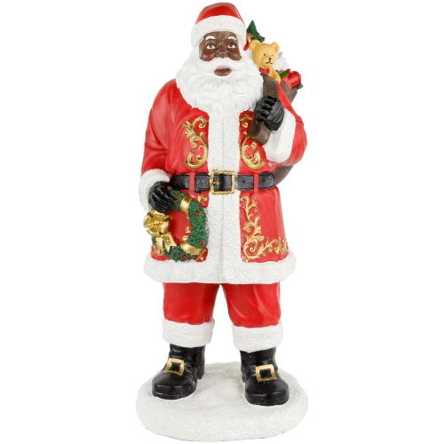 African American Santa Claus Christmas Figure - 14"