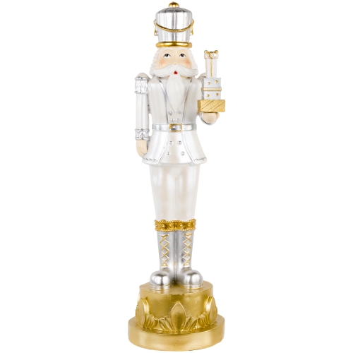 13.5" Gold Metallic Christmas Nutcracker with Gifts