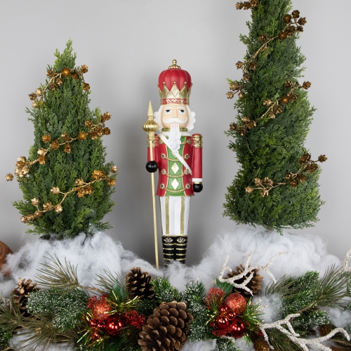 22" Red and Gold Christmas Nutcracker with Scepter