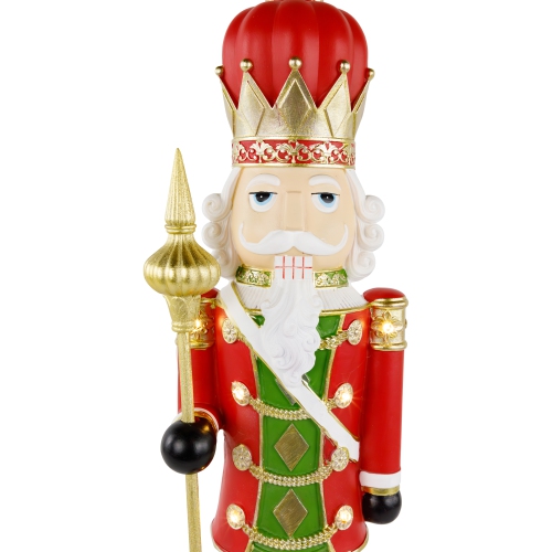 22" Red and Gold Christmas Nutcracker with Scepter