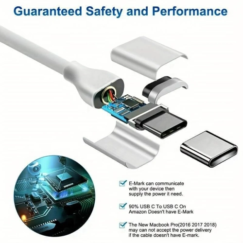 20-120W PD Quick Charge USB-C Cable: Super-Fast Charging for Android, Tablet, Laptop - Power Delivery Technology- 1m 3.3 feet