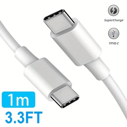 20-120W PD Quick Charge USB-C Cable: Super-Fast Charging for Android, Tablet, Laptop - Power Delivery Technology- 1m 3.3 feet