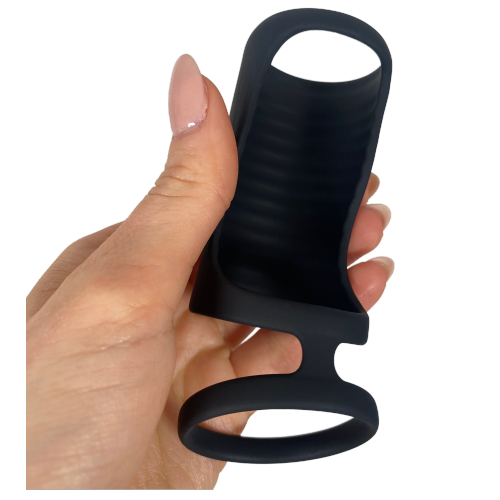 V For Vibes Penis Sleeve, Non-Vibrating Male Sleeve Pluto - Black