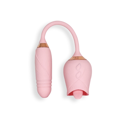 V For Vibes Dual Rosebud Vibrator Levana Pink