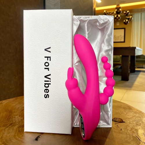V For Vibes Triple Rabbit Vibrator Ambrosia - Pink
