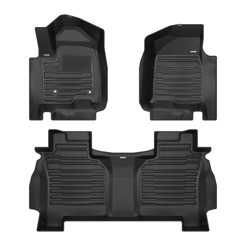 TUXMAT  - for Gmc Sierra 1500 Double Cab 2019-2026 Models - Custom Car Mats - Maximum Coverage, All Weather, Laser Measured - This Full Set Includes