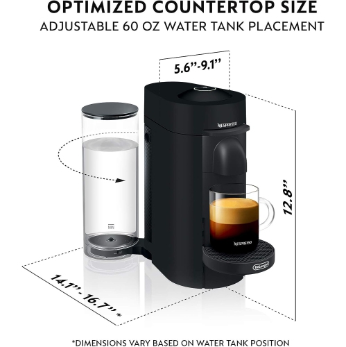 Nespresso VertuoPlus Coffee and Espresso Maker by De Longhi Black