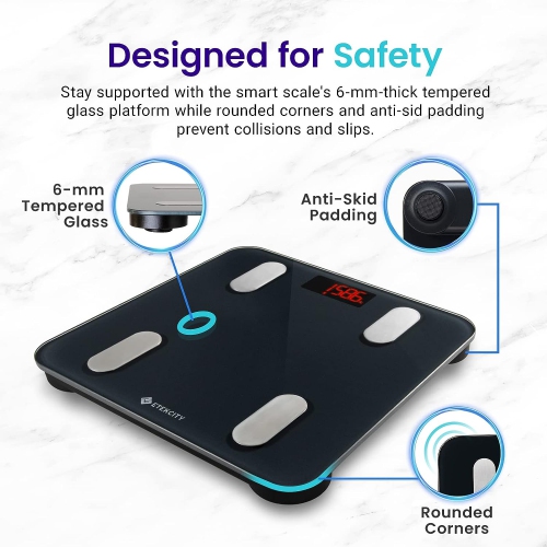 Etekcity Bathroom Weight Scale, Smart Body Fat Scale, Digital BMI Analyser for Body Weight, works with Smartphone APPs, Large Backlit Display and