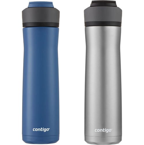 Contigo Ashland Chill 2.0 Stainless Steel Water Bottle with Leak-Proof Lid and Angled Straw, Vaccum-Insulated Water Bottle with Handled Lid, 24oz