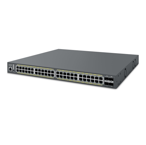 EnGenius 48-Port Cloud Managed 1U Rack-Mount 19" Gigabit L2 PoE+ Switch, 4x10Gb SFP+, 802.3at, 740W-(ECS1552FP)