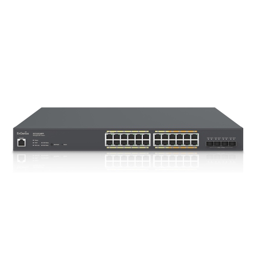 EnGenius – Commutateur PoE+ géré Cloud Multi-Gigabit L2+, 24 ports, 410&nbsp;W, 4 fentes SFP+