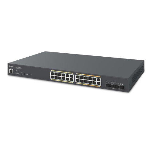 EnGenius 24-Port Cloud Managed Multi-Gigabit L2+ Managed PoE+ Switch with 410W & 4 SFP+ Slots-(ECS2528FP)