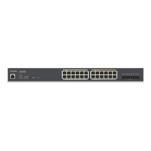 EnGenius 24-Port Cloud Managed Multi-Gigabit L2+ Managed PoE+ Switch with 410W & 4 SFP+ Slots-(ECS2528FP)