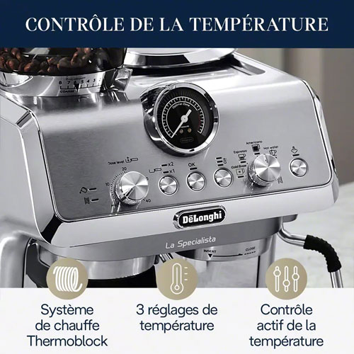 Machine à espresso automatique La Specialista Arte Evo de De'Longhi avec mousseur et moulin à café - Acier inoxydable
