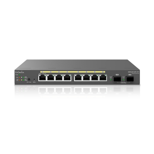 EnGenius – Commutateur PoE Gigabit géré EWS2910P ports 8 ports Fit L2 plus, 55&nbsp;W budget, 2 ports Uplink SFP