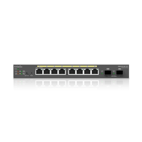EnGenius Fit L2 Plus Managed EWS2910P-FIT 8-Port Gigabit PoE Switch with 55W Budget, 2 SFP Uplink Ports-(EWS2910P-FIT)