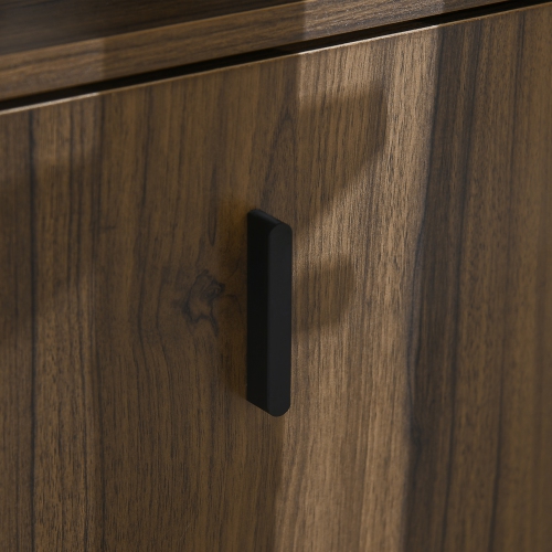 HOMCOM Narrow Shoe Cabinet with 2 Flip Drawers, Rustic Shoe Storage Cabinet with Adjustable Shelves for Entryway, Hallway, Walnut