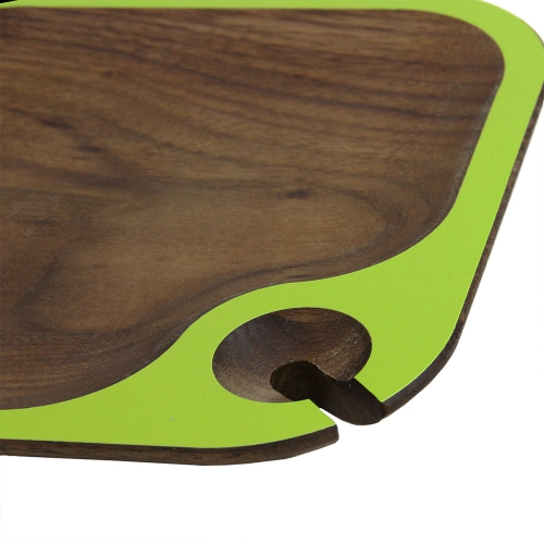 6.5" Brown and Green Square Handcrafted Wine Party Tray