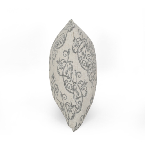 Housse de coussin décoratif carrée contemporaine grise de 25 po