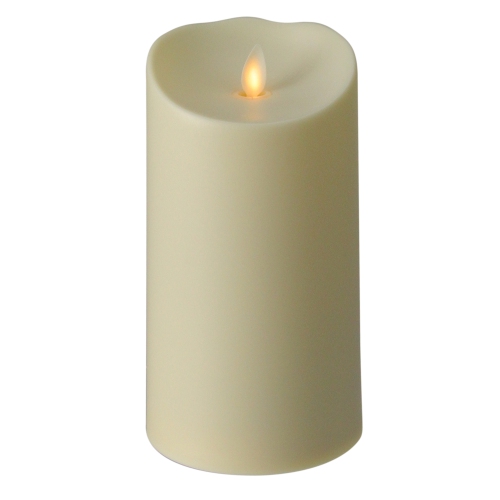 7" Cream White Luminara Flickering Flameless LED Lighted Outdoor Pillar Candle