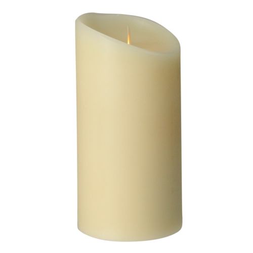 7" Battery Operated Ivory Luminary Flickering Vanilla Scented Flameless Pillar Candle