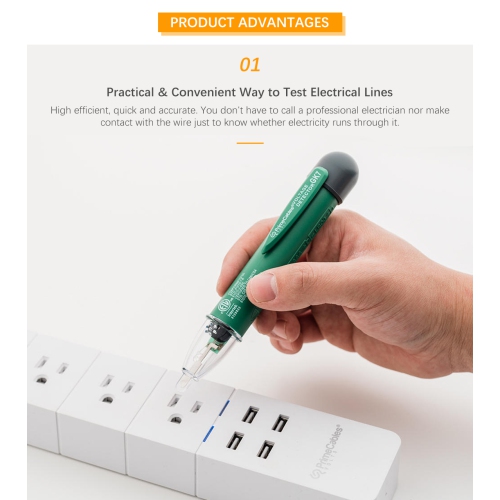 Testeur de circuit de tension sans contact, testeur de circuit de stylo détecteur de tension CA 70-1000 V avec pince de poche pour avertisseur