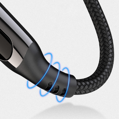 Câble tressé en nylon USB-C à USB-C à recharge rapide de 100&nbsp;W avec écran DEL - 3,28 pi