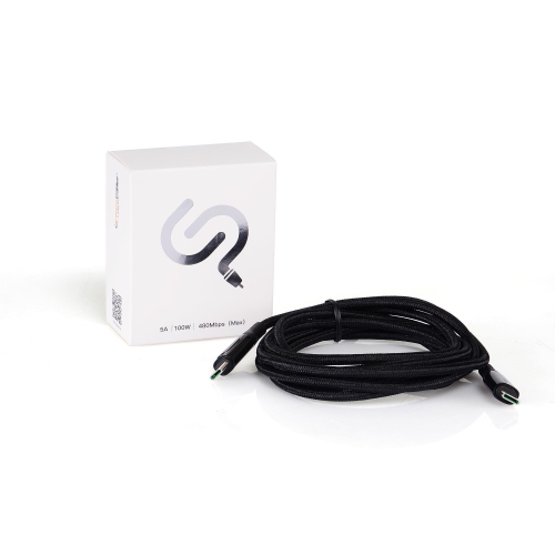 Câble tressé en nylon USB-C à USB-C à recharge rapide de 100&nbsp;W avec écran DEL - 3,28 pi