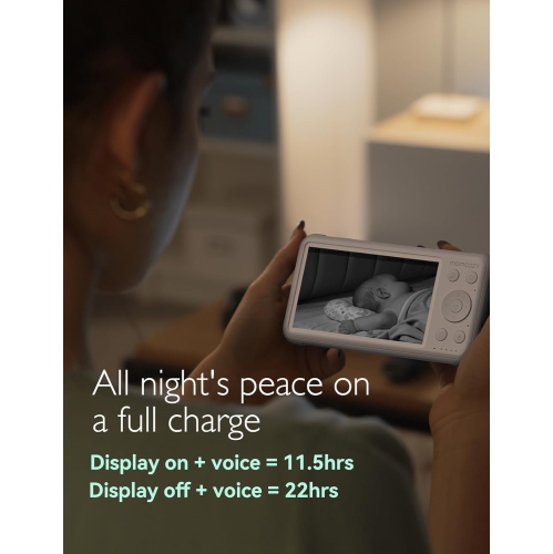 Momcozy Baby Monitor 5" 1080P Split Screen Video Baby Monitor with Camera and Audio no WiFi Infrared Night Vision 2-Way Audio