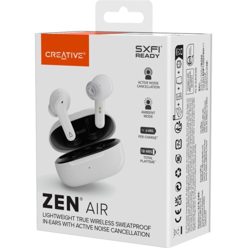 Creative Labs In-ear Active Noise Cancelling Truly Wireless Bluetooth 5.0 Headsets with Mic - White