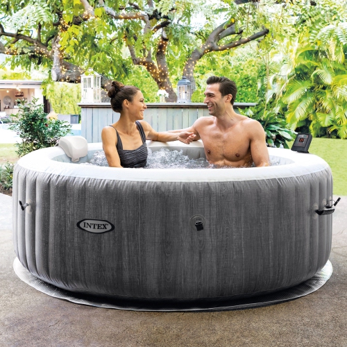 PureSpa Greywood Deluxe Inflatable Hot Tub Set - 4 Person