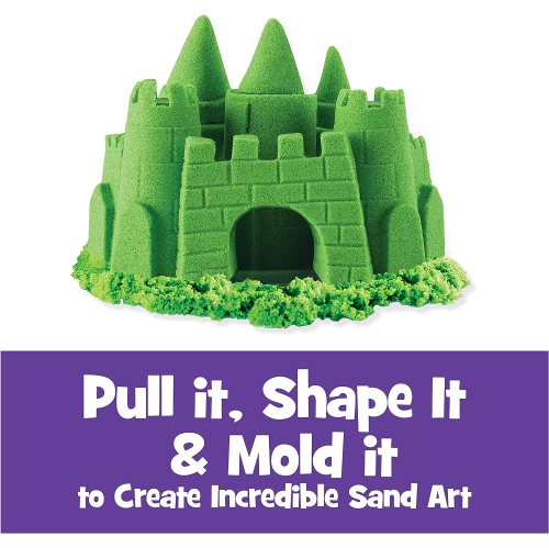 Kinetic Sand, The Original Moldable Sensory Play Sand Toys For Kids, Green, 2 lb. Resealable Bag, Ages 3+