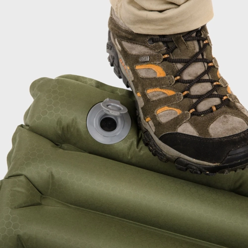 Snugpak Basecamp Ops Air Mat W/Built in Foot Pump Air Sleeping Pad - Lightweight - Coyote