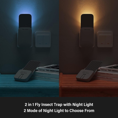 Mosalogic 2 in 1 Indoor Fly Insect Trap with Night Light