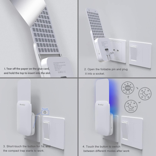 Mosalogic 2 in 1 Indoor Fly Insect Trap with Night Light