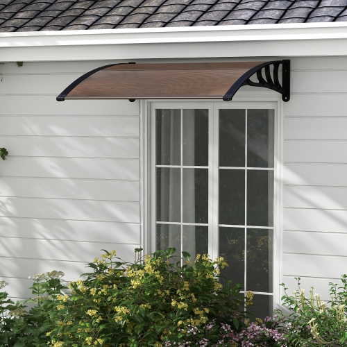 Gymax 48'' x 40'' Patio Awning Canopy Outdoor Window Door Overhang Rain Snow Protection